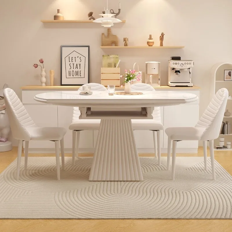 

Accent Party Dining Table Waterproof Designer Nordic Luxury Dining Table Round Modern Juegos De Comedor Ornaments Home Decor