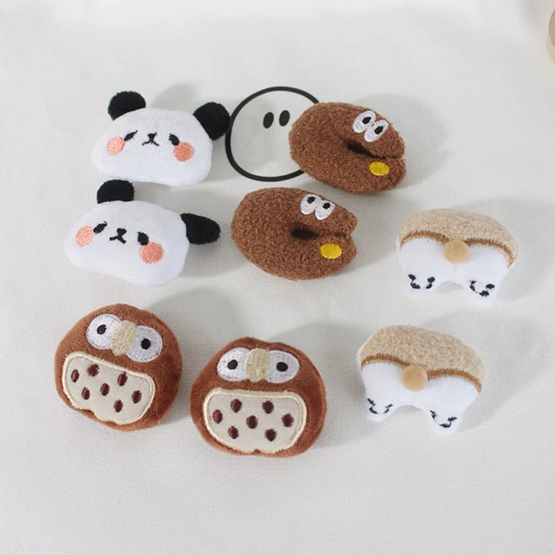 Cute Cartoon Plush Doll Brooches Corgi Anchor Owl Panda Lapel Pin Clothes Backpack Badge Fashion Jewelry Gift