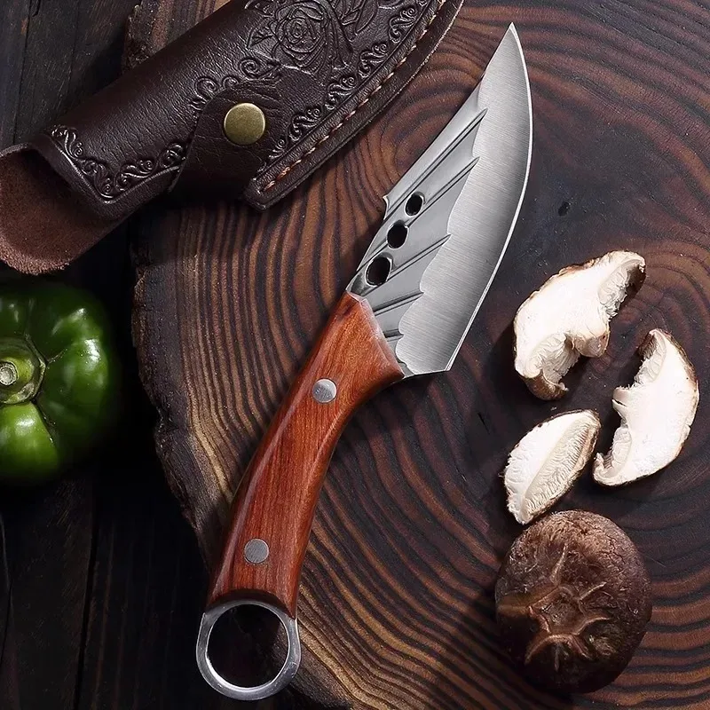 Handmade Forged Knife Meat Bone Knife Fruit Slicing Knife Stainless Steel Kitchen Chef Knife Perfect for Household Knives