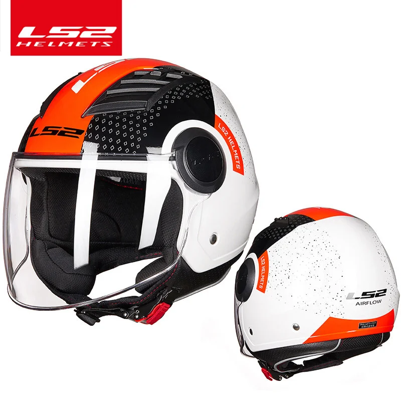 

LS2 Airflow Motorcycle Helmet 3/4 Open Face Summer Jet Scooter Half Face Motorbike Helm Capacete Casco LS2 OF562 Vespa Helmets