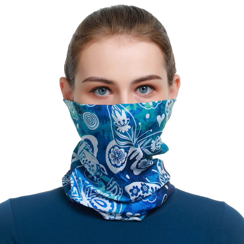 2026 Schönes Pfauenfeder-Muster Design Damen Bandana Fahrradschal Schmetterlingsblumen Gesichtsmaske Sturmhaube Schlauchkopftuch – Detail 10