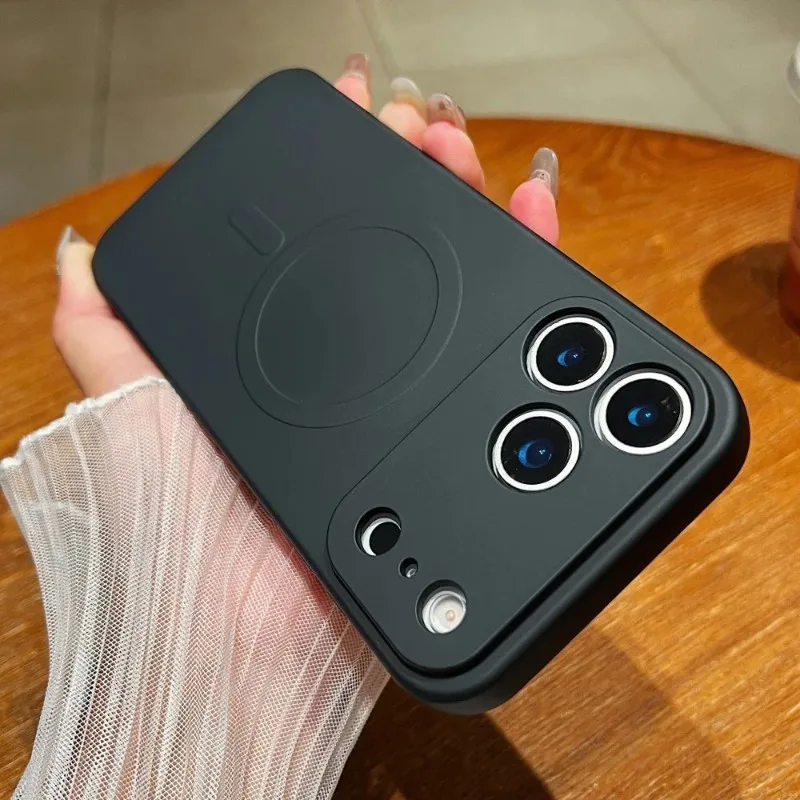 الأصلي السائل سيليكون ل Magsafe جراب هاتف آيفون 17 الهواء 16 15 14 13 Mini 12 11 Pro Max 17Pro X XS XR المغناطيسي Funda