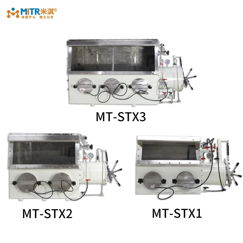 الشركة المصنعة رائجة البيع غرفة القفازات الفولاذ المقاوم للصدأ مكنسة صندوق القفازات المعزل لاستخدام المختبر #4