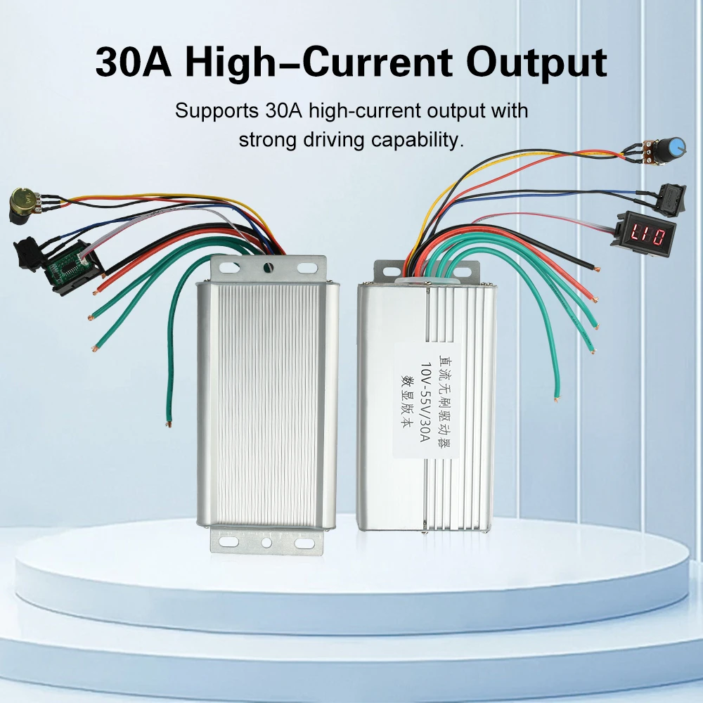 

Электрический велосипед постоянного тока 10-55 В, 30 А, бесщеточный контроллер двигателя постоянного тока, регулятор скорости, без зала, часть электронного скутера с дисплеем