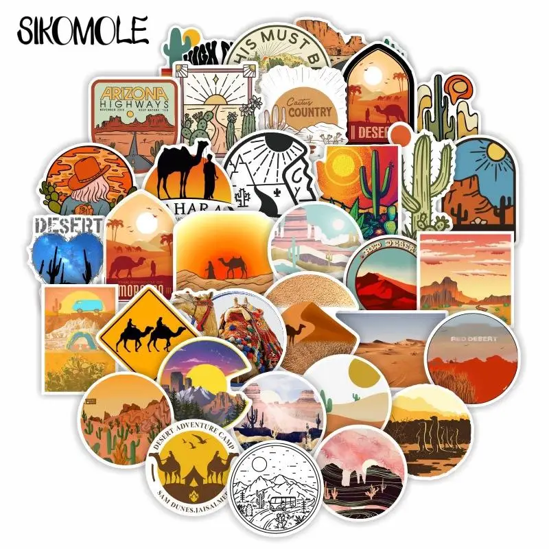 

10/30/50PCS Cartoon Desert Outdoor Geography Stickers Guitar Kids DIY TOY Car Moto Skateboard Snowboard Luggage Decal Sticker F5