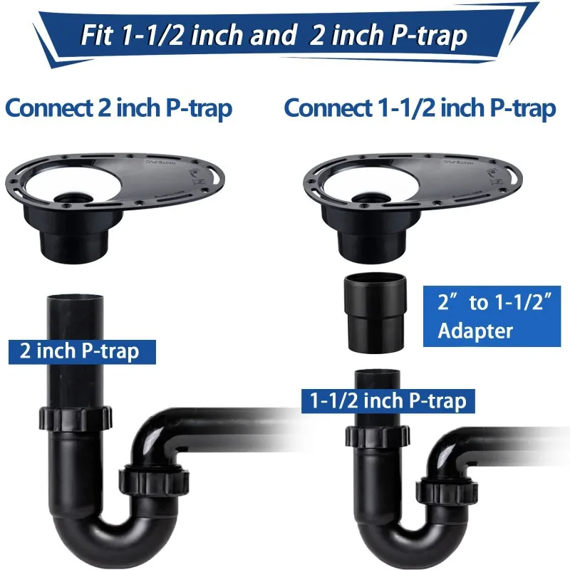 Upgraded Freestanding Bathtub Drain Kit Brass & ABS Pipe Fittings