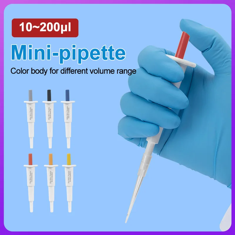 Laboratory 10-200ul  Mini Micro Pipettor Single Channel Fixed Volumn Pipette Pointing Dispensing Sampler Micropipette