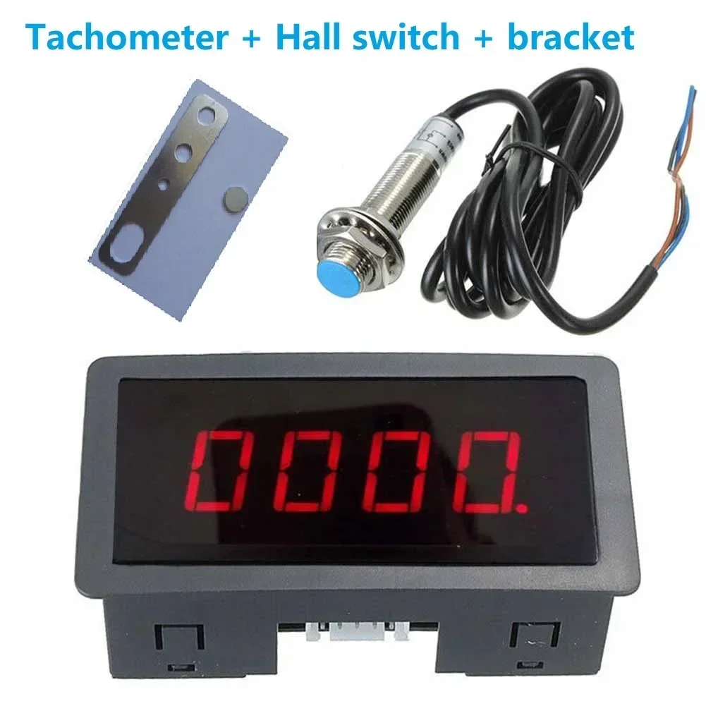 4 Digital LED Tachometer RPM Speed Meter Hall Proximity Switch Sensor NPN Set CF5135C-Z Frequency Meter Industrial Instrument