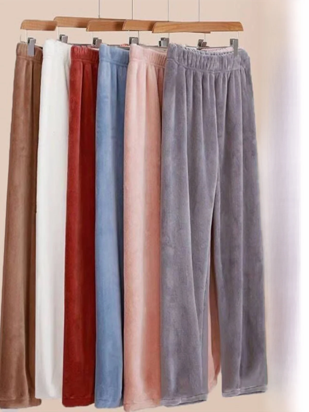 

Теплые коралловые бархатные удобные двусторонние бархатные прямые брюки на подкладке, домашняя уличная одежда, повседневные брюки, Spwear