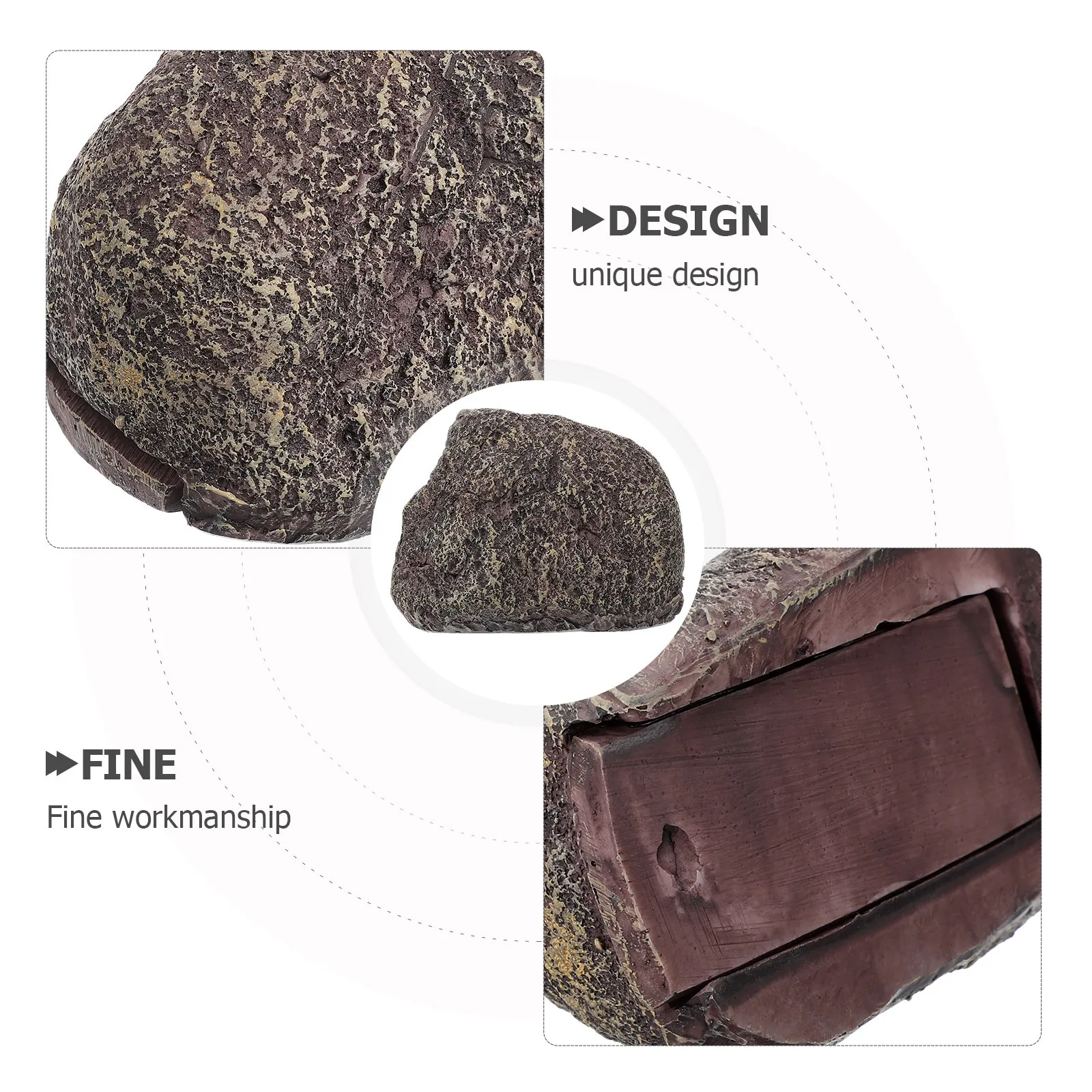 مقلد حجر مفتاح مخفي في الهواء الطلق مقاوم للماء الراتنج مفتاح صندوق تخزين لحديقة ساحة سياج جدار سر إخفاء بقعة للمفاتيح