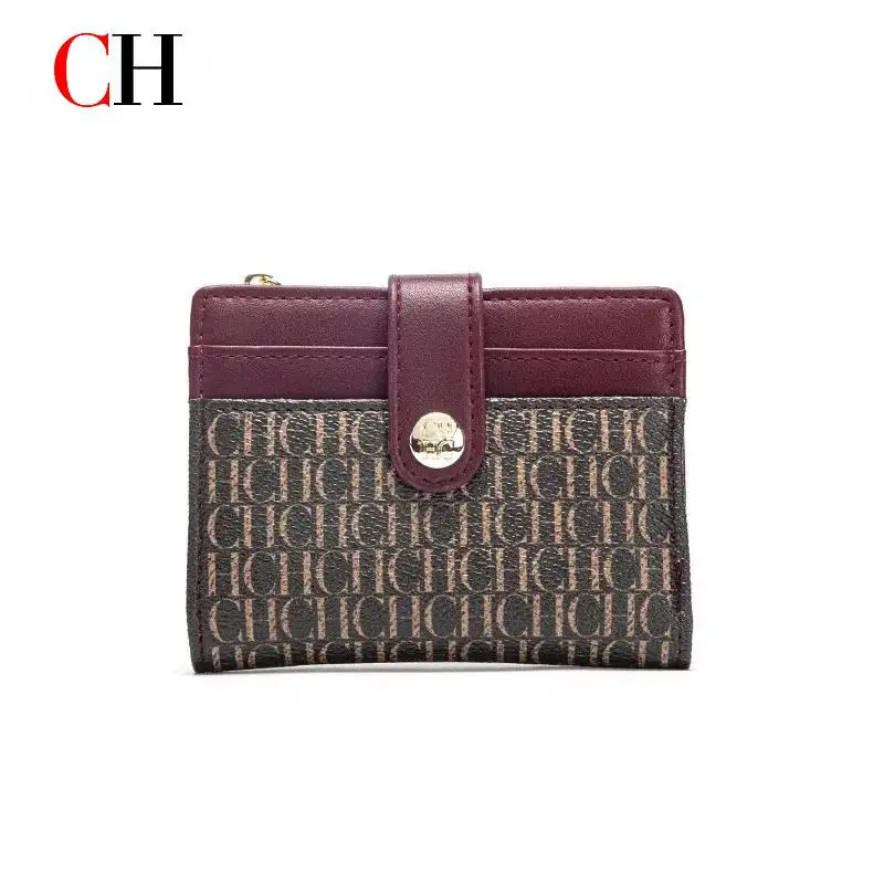 

CH Decoration Durable Elegant Brand Design Sense Letter Decoration Zipper Women's Bag Wallet Exquisite Compact Convenient