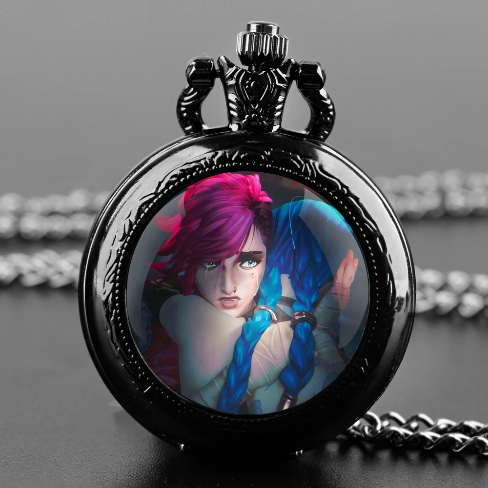 

Arcane Jinx Vi Unique Creative Quartz Pocket Watche Necklace Accessory Chain Clock Kids Souvenir Best Gifts For Children Men