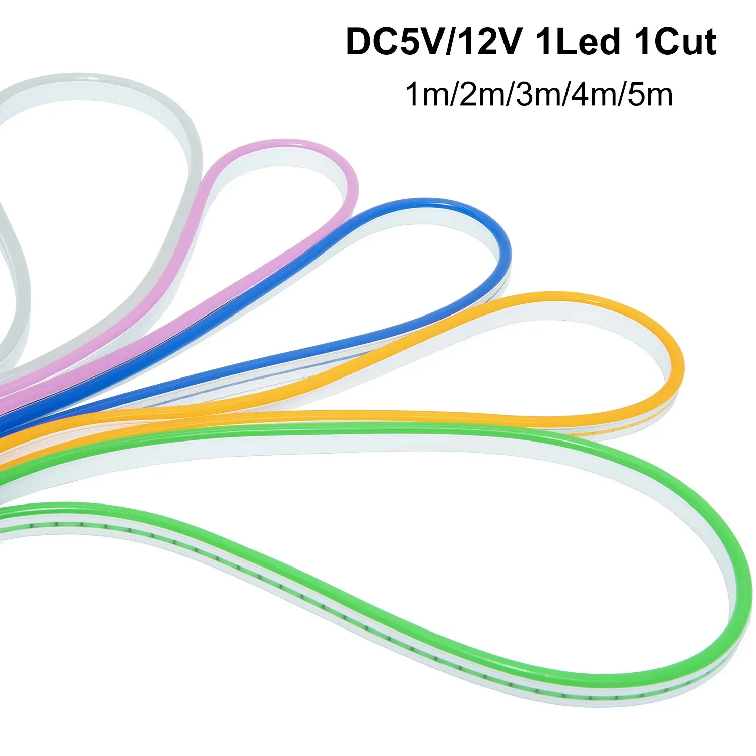 Luz impermeável da tira do néon, fita flexível, tubo do silicone, barra de DIY, sinal para a decoração Home, 1Cut, 1Cut, 6mm, 120 Leds pelo m, SMD3528, 5V, 12V