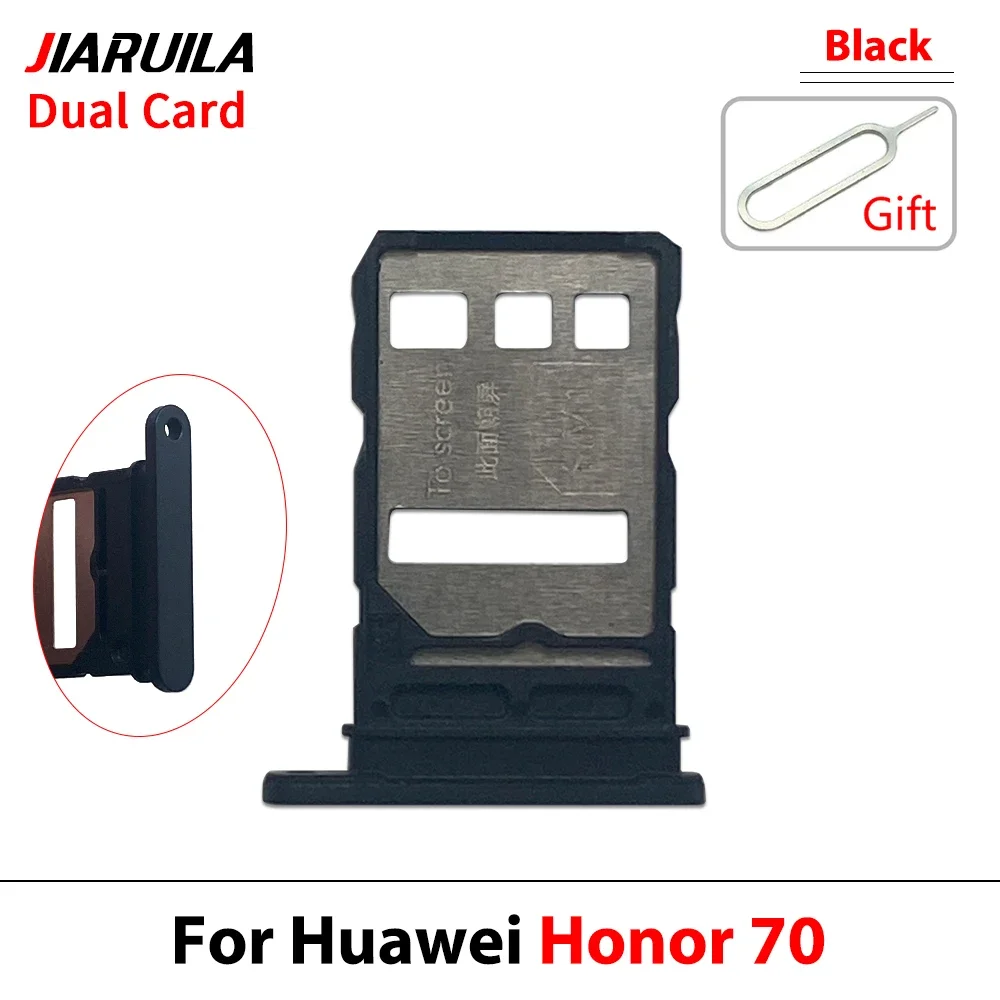 10Pcs , Sim Card Tray SD Reader Holder For Huawei Honor 70 Lite 70 Pro Plus  SIM Card Tray Slot Holder