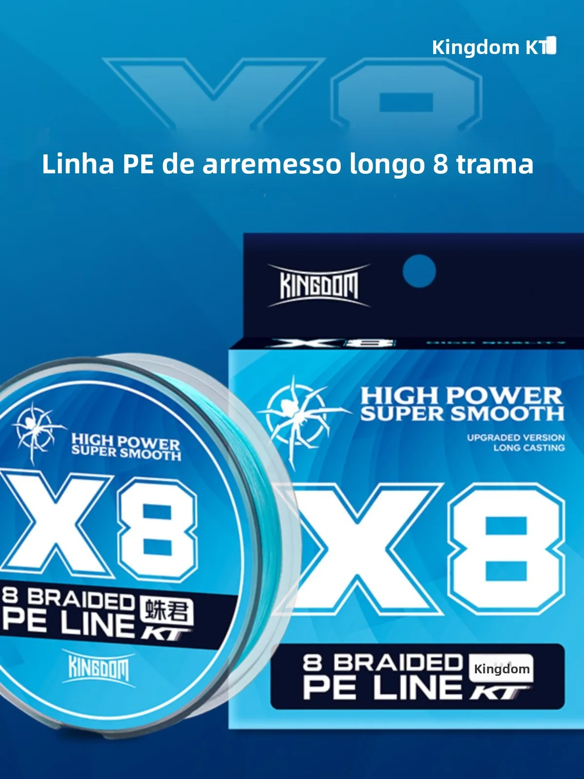 Nova Linha PE King Lure Spider King 12 Fios, Lisa, Resistente ao Desgaste, para Lançamento Longo, Pesca em Águas Selvagens, B...