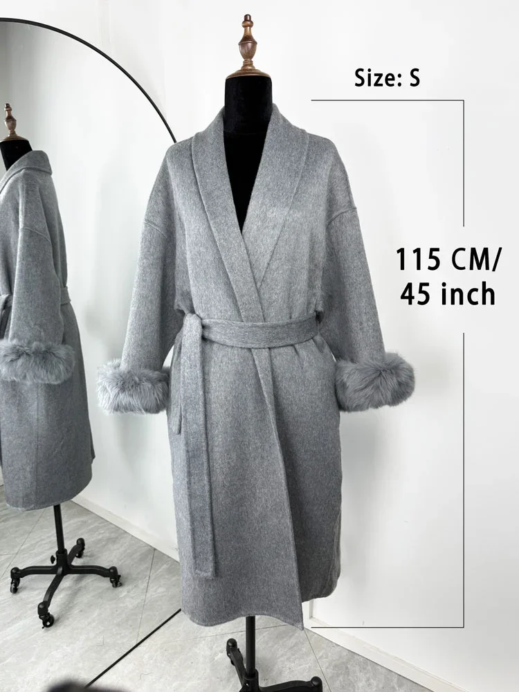 2025 Fluffy Faux Women's Outwear New Winter Overcoat Coats Female Fur Feather Warm Lace-Up Fashion Loose Patchwork Jackets