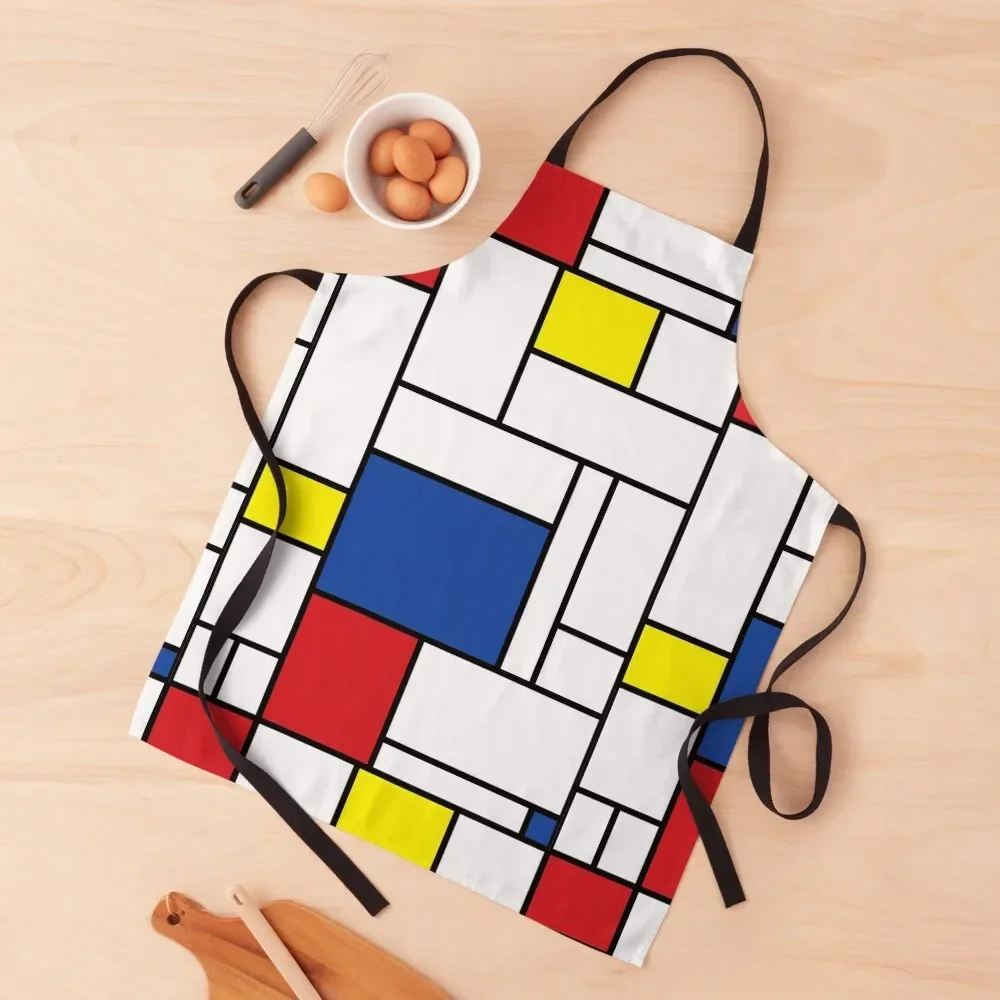 

Mondrian Minimalist De Stijl Modern Art II  fatfatin Apron Manicurists For Cooking Christmas gift professional kitchen Apron