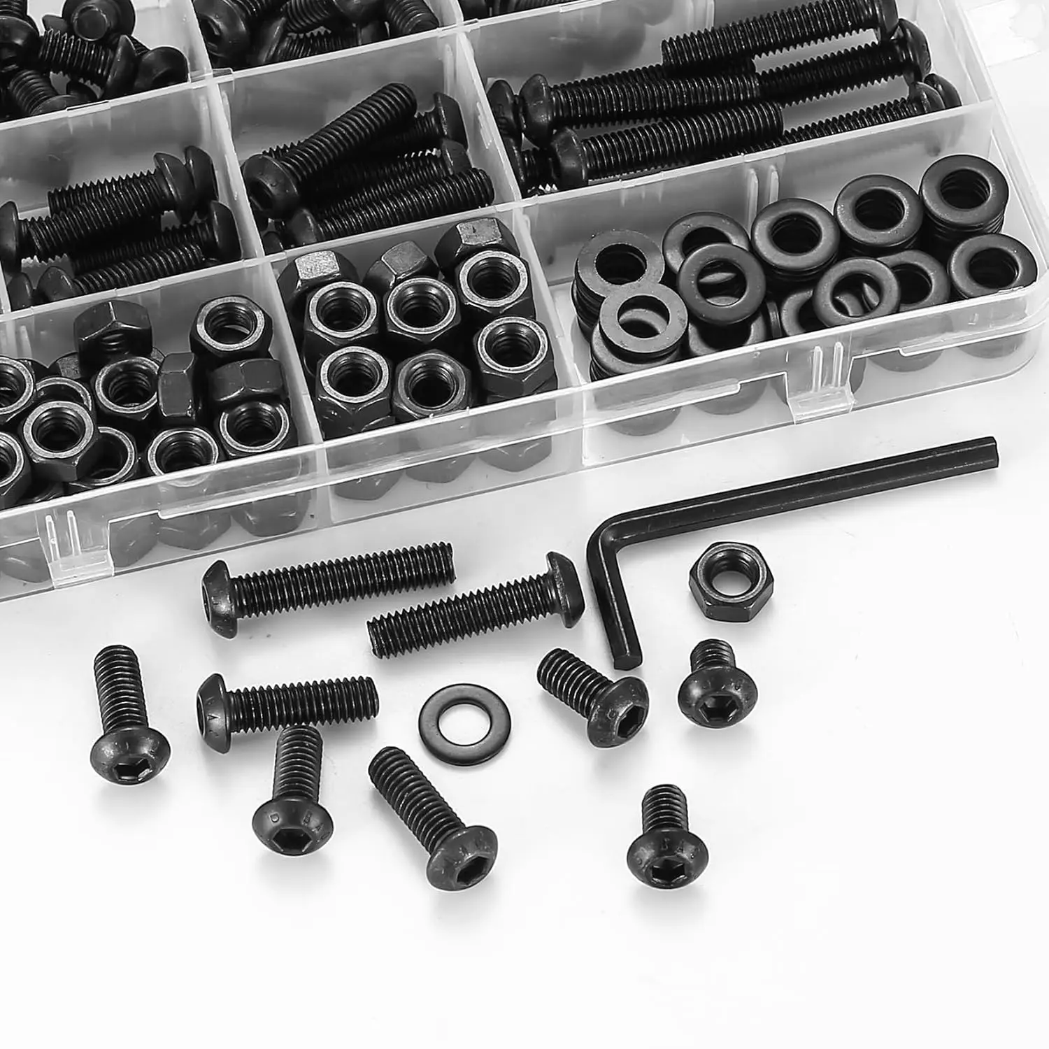 

261 sets of M6 machine screws kits, hexagonal head cylindrical cap screws, nuts and washers kits