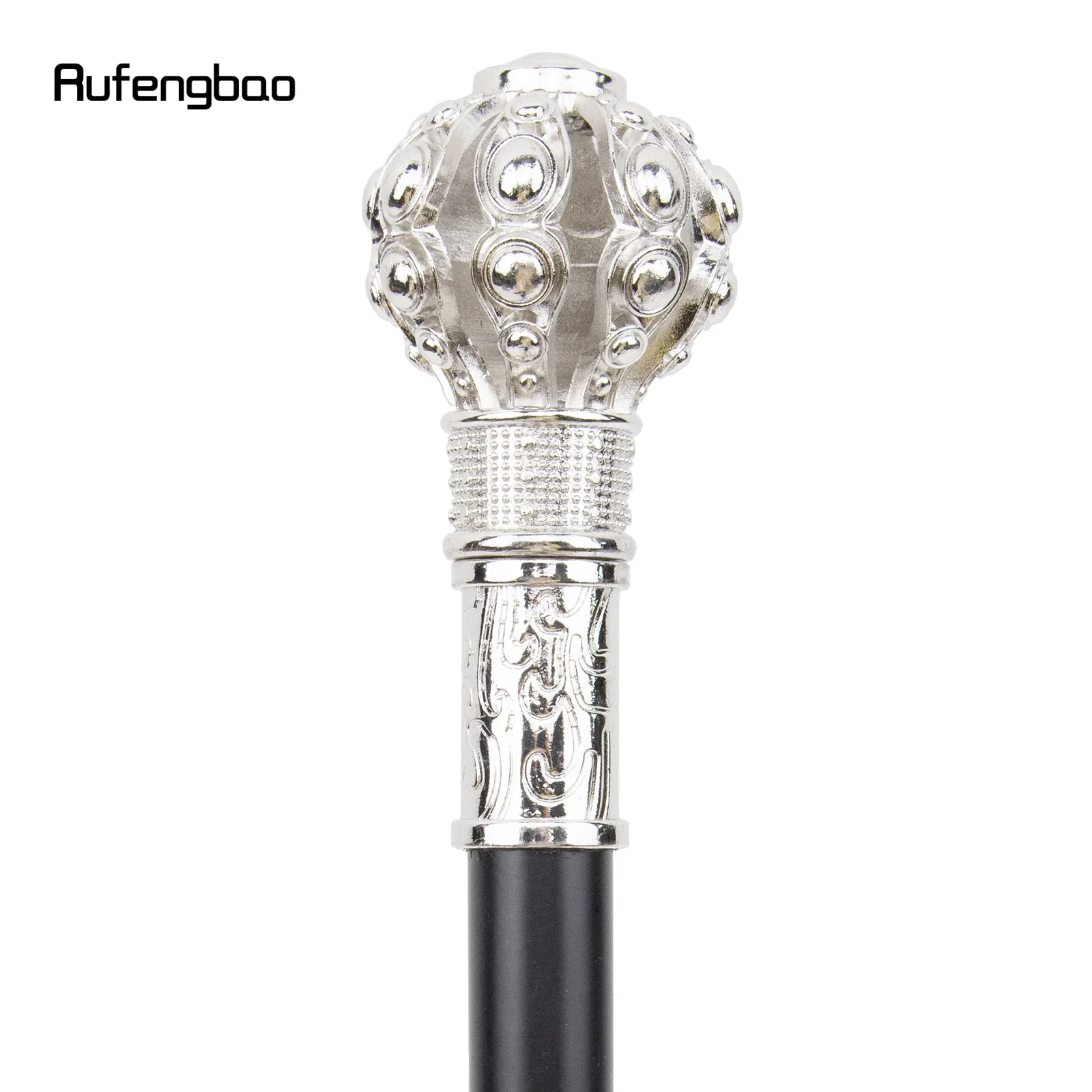 White Flower Ball Walking Cane Fashion Decorative Walking Stick Gentleman Elegant Cosplay Cane Knob Crosier 94cm