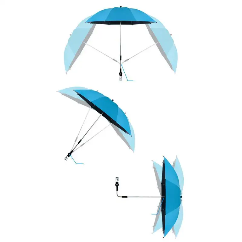 Baby Stroller Umbrella Parasol Extra Large UV Protection Sun Umbrella for Stroller with Clamp 360 Degree Adjustable Waterproof
