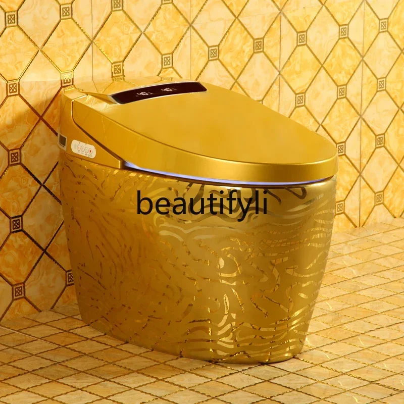 

CHousehold gold smart toilet automatic flip integrated no water pressure limit color toilet
