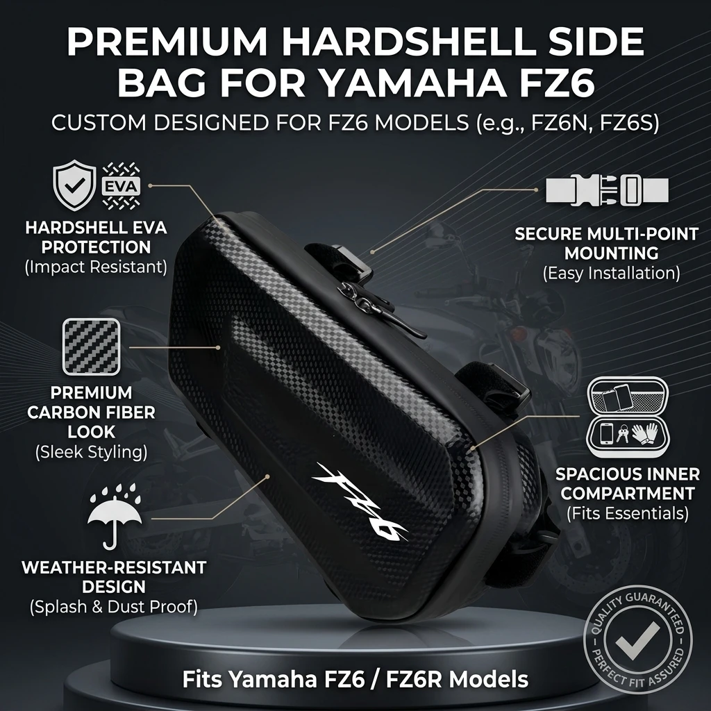 Easy To Clean Large Capacity EVA Motorcycle Saddle Bag Tool Bag With LOGO For Yamaha FAZER600 FZ6 FZ6S FZ6N 1998 -2003