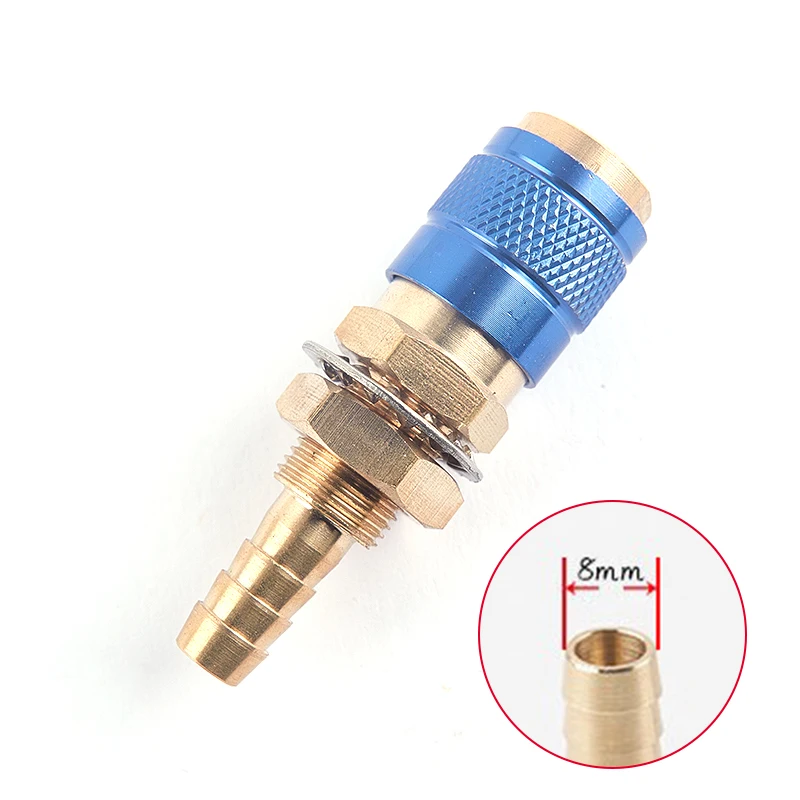 1PCS Water Cooled Gas Adapter Quick Connector For TIG/MIG Welding Torch Plug M6/M8 Brass Thread Connector