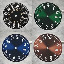 33.8mm Watch Dial Sun Pattern Watch Face with Green Luminous Single Date Watch Accessories for NH35/36/4R Movement