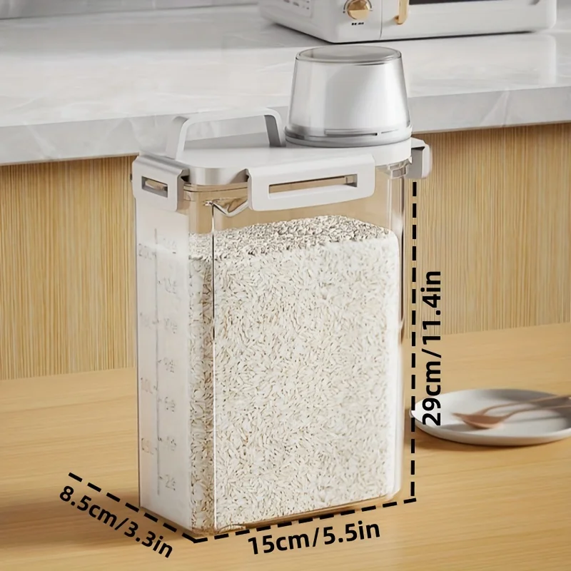 Leak-Proof Airtight Storage Container,Insect-Proof,Portable Square Tank for Rice,Grains,Nuts And Flour