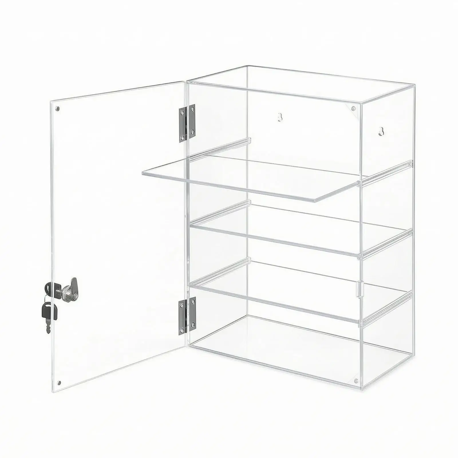 Clear Acrylic Collection Display Box with Hinged Door for Figurines Toys Safe Storage Showcase