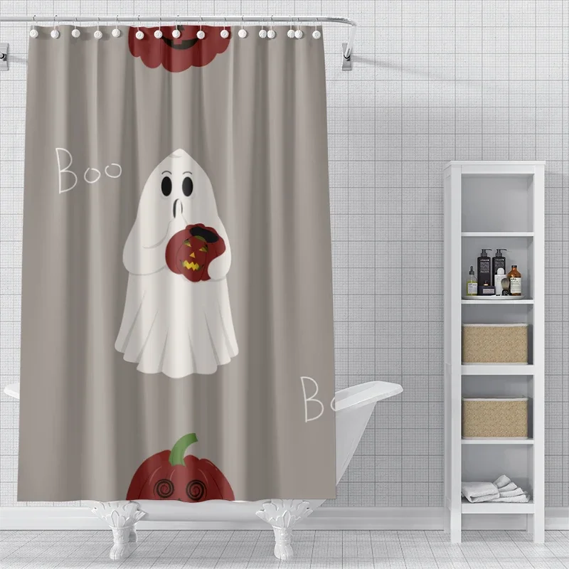 Home decoration shower curtains for bathroom waterproof curtain fabric Modern Nordic style Living Room Halloween Autumn Pumpkin