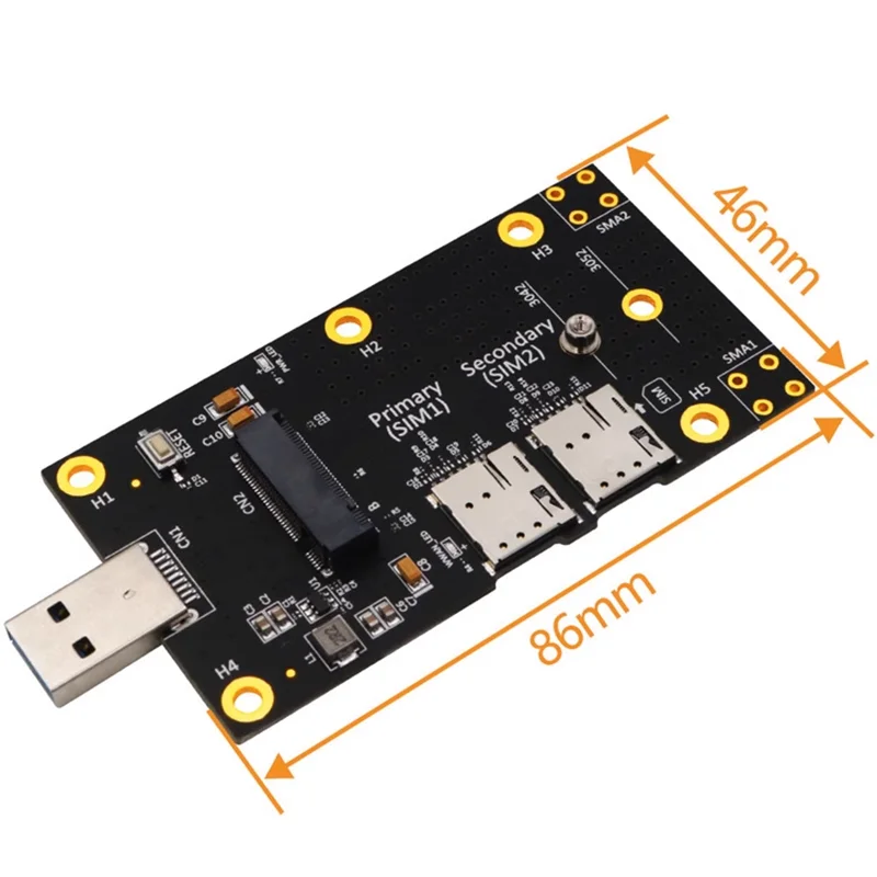 M.2 To USB 3.0 Board NGFF Key B Riser Card LTE 4G 5G To USB3.0 With Dual Nano SIM Antenna For EM06-E EM7455 EM12-G RM520N RM530N