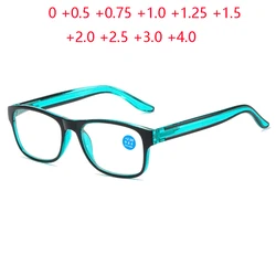 Spring Leg Anti Blue Rays Square Prescription Glasses With Diopters Plus Women Men Elderly Eyeglasses Magnifier +1.0 +1.5 To +4