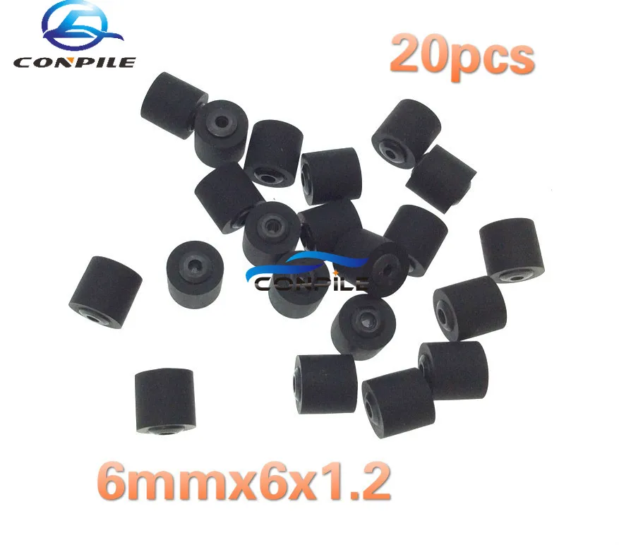 

20pcs 6mmx6x1.2 rubber pinch roller for cassette deck walkman tape recorder