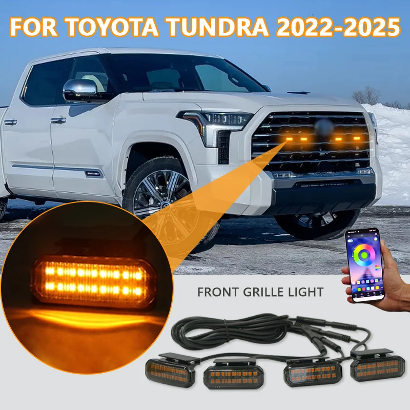 

FOR TOYOTA TUNDRA 2022-2025 LED Front Grille Light Car Daytime Running Light Wheel Eyebrow Lamp For Pickup Offroad 12V