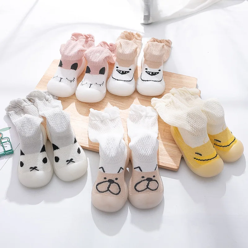 

Baby Girls Boys Sock Shoes Infant Toddler Cute Cartoon Floor Shoe Soft Sole Non-slip First Walker Kids Sneaker Indoor Baby Shoes