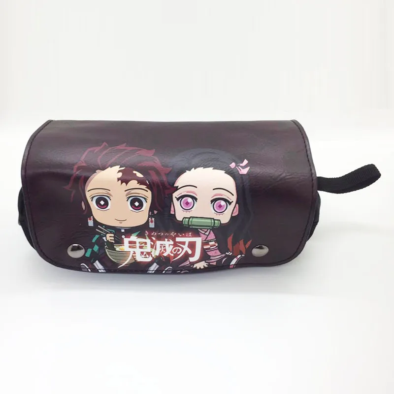 Japanese Anime Demon Slayer Cartoon Print Pen Bag Student Pencil Case Wallet Storage Bag Stationery School Supplies