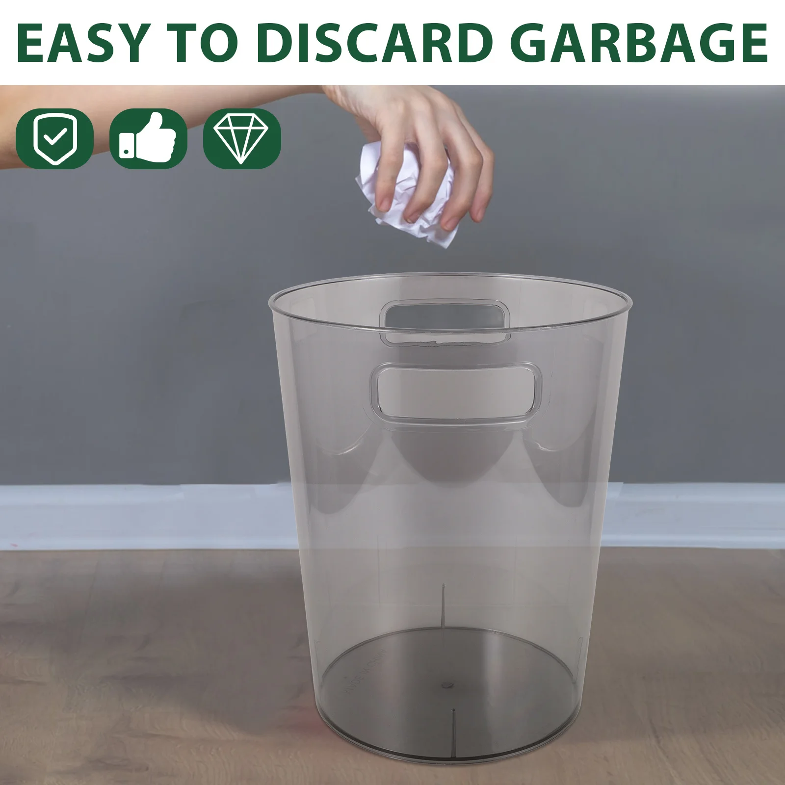 

Parliky Creative Slim Trash Can Black Countertop Garbage Bin for Bedroom Kitchen Desktop Office Home Waste Disposal