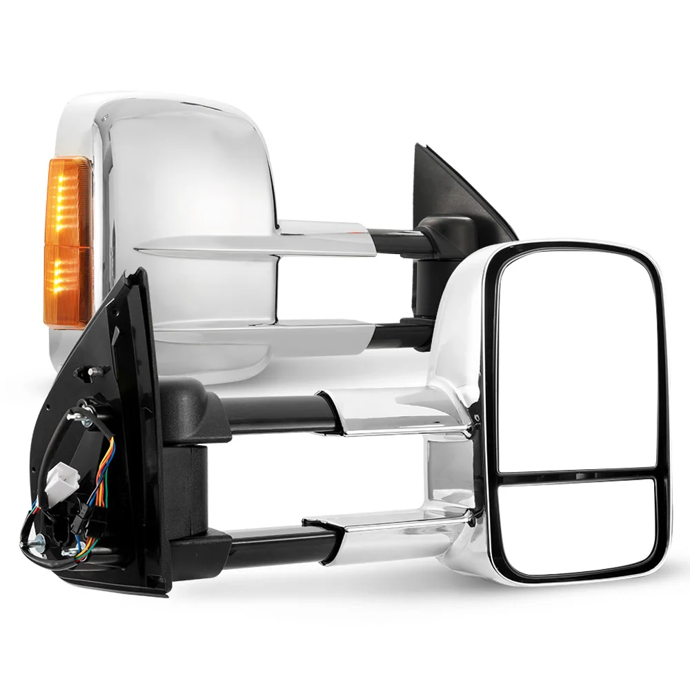 Chrome Pair Towing Mirrors Extendable For Holden Colorado 2012-ON