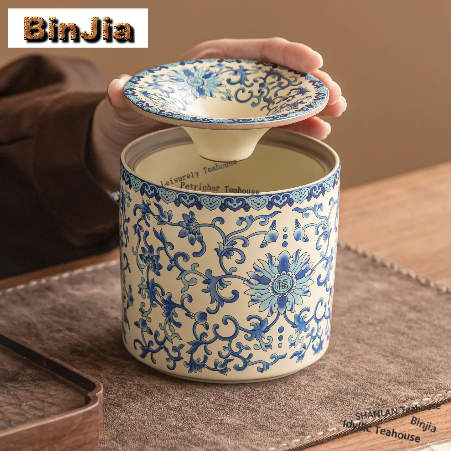 

Чаша для мытья кистей и чайная емкость-цилиндр из обожженной глины Ru Kiln с узором «Витой лотос» (Jianshui Aesthetic), коллекция оборудования Chaxi