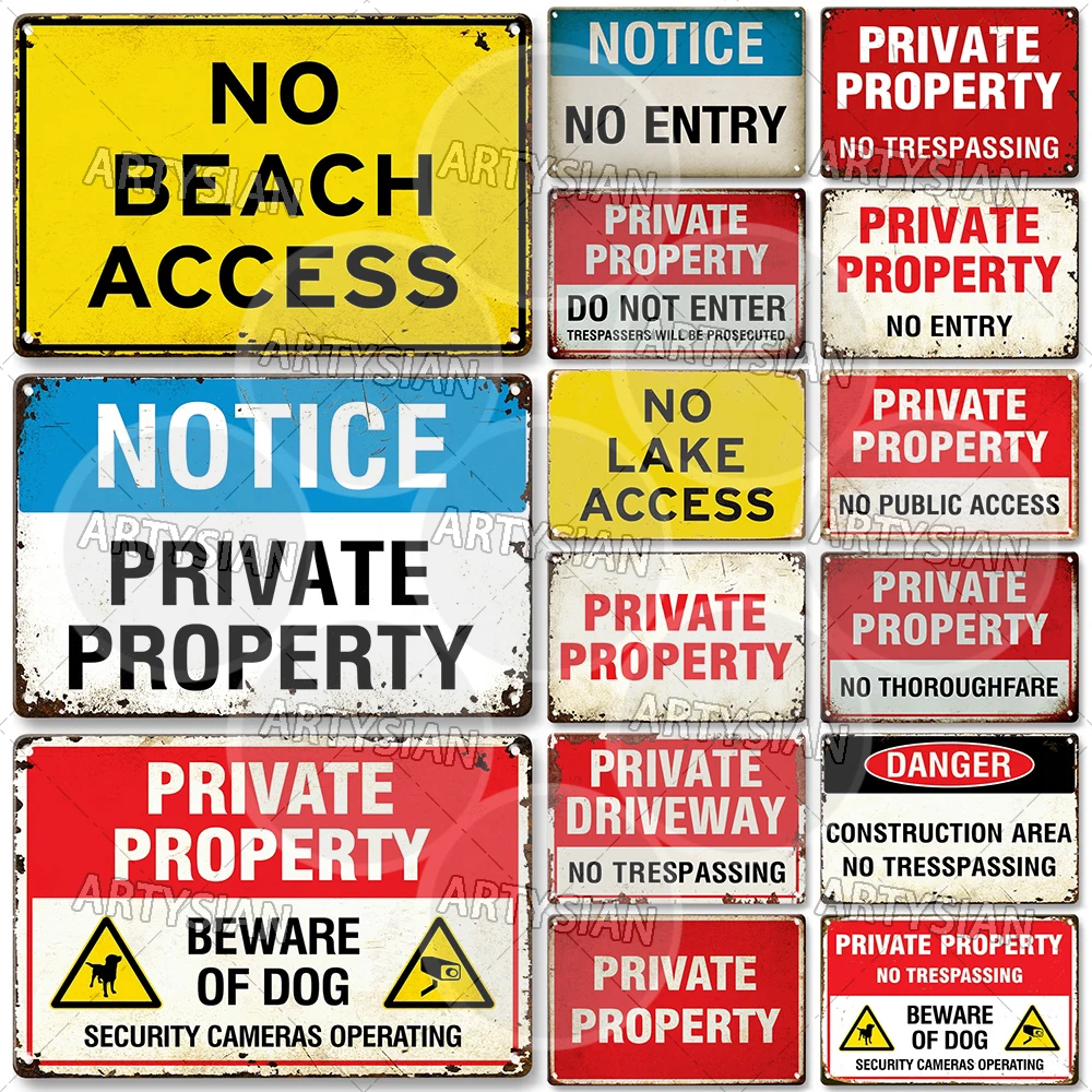 No Trespassing Plaque Private Property Waring Metal Sign SECURITY CAMERAS OPERATING No Public Access Wrong Way Private Driveway