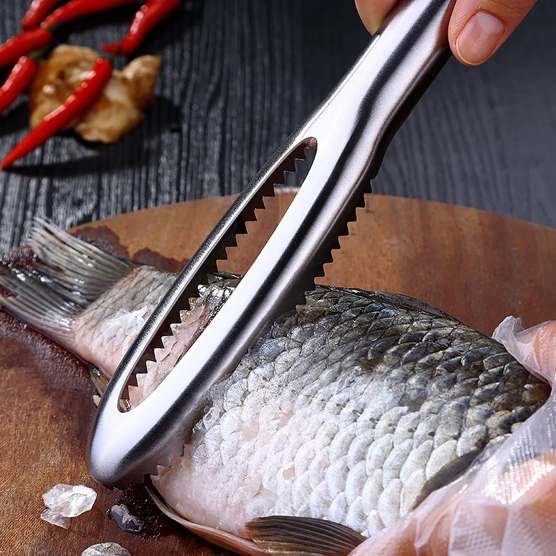 Kitchen Accessories Stainles Fish Scales Scraping Graters Fast Remove Fish Cleaning Peeler Scraper Fish Bone Tweezers Tool Gadge