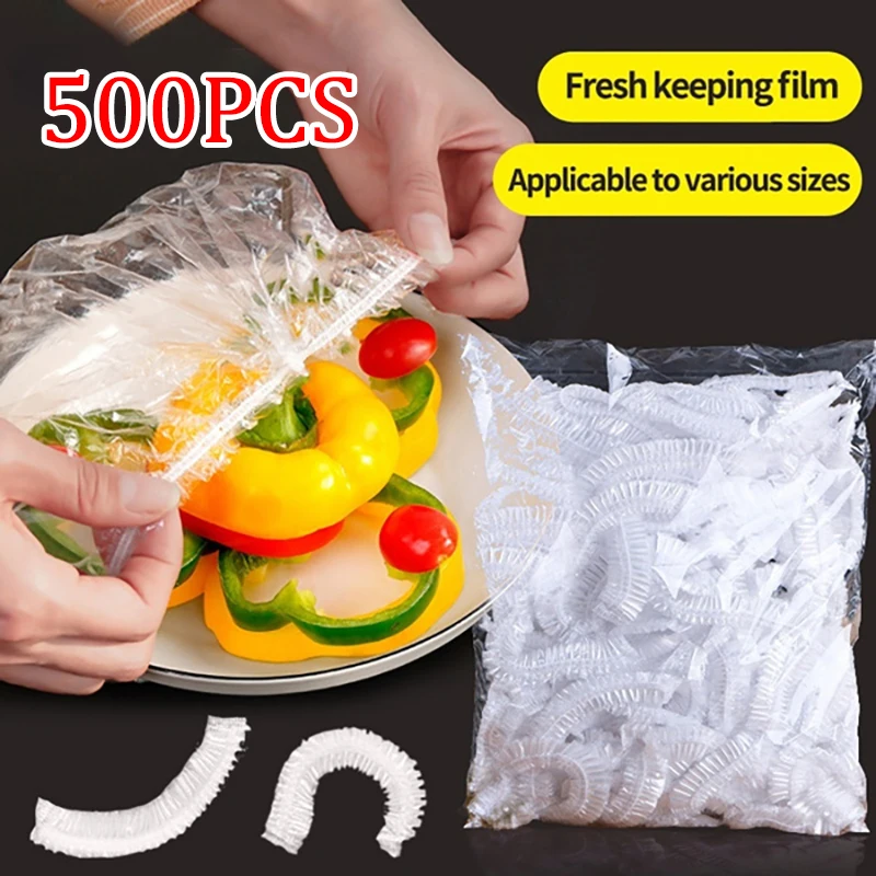 100-1000PCS Disposable Food Cover kithchen Refrigerato Food fruit Preservation Plastic Wrap Grade Food Lids Stretch Bowls Caps