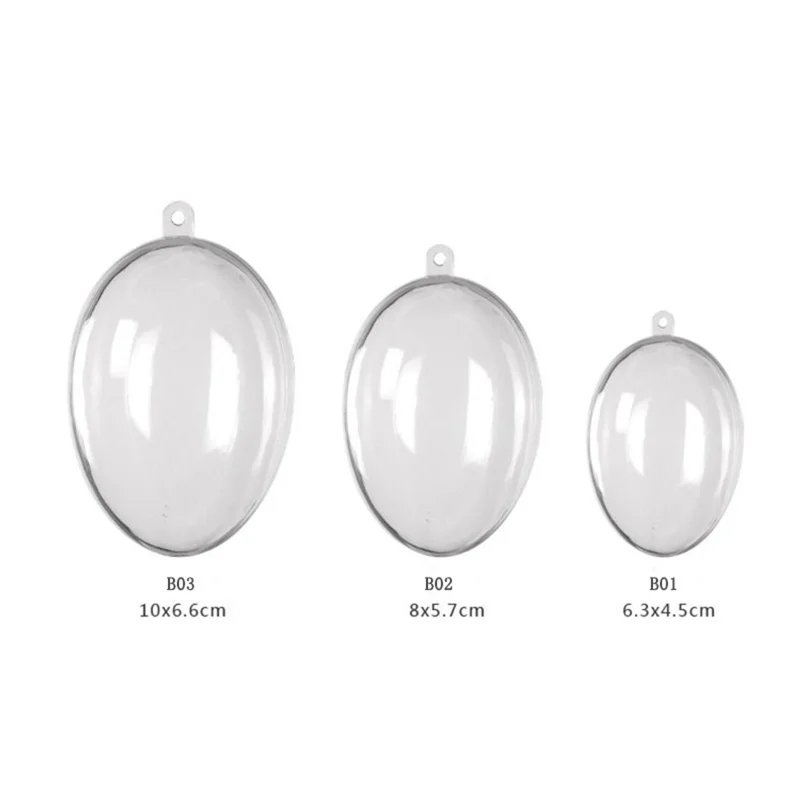 D2 10Pcs,10 CM High-transparency Plastic Hollow Oval Balls Creative Egg-shaped Balls for Everlasting Flower Arrangement and East