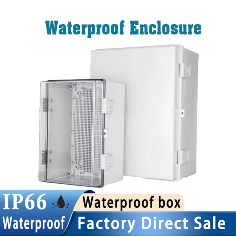 IP66 Waterproof Transparent/Gray Cover Enclosure Junction Box ABS Plastic Outdoor Distribution Box Electronic Instrument Case