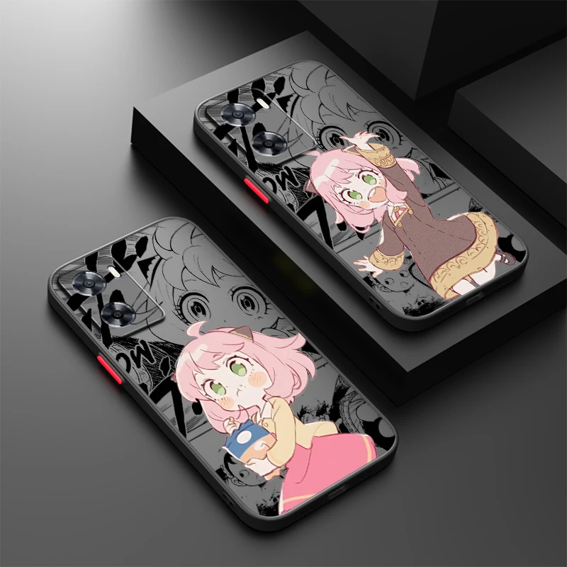 Anya Kawaii Anime SPY×FAMILY Frosted Translucent For OPPO X5 X3 A54S A5 A94 A16 A53S A57 A74 A72 A96 A98 A78 5G Cover