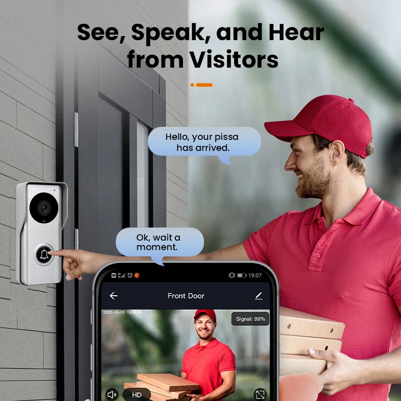 7/10 Inch Tuya Wifi Smart 4-wire Video DoorPhone Intercom System With 1080P Waterproof 140°Outdoor Camera Remote Unlocking Home
