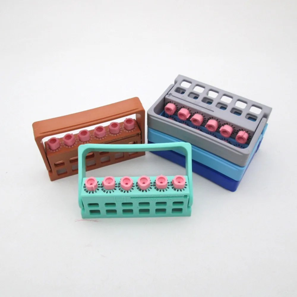 6 Holes Design Endo File Counter Rack Scale Measuring Mark Autoclavable Material Dental Instrument Box Counting Slot Structure