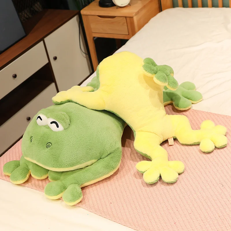 60-130cm Giant Big Frog Plush Toy Stuffed Plushies Grogs Throw Pillow Cushion Home Decor Kids Birthday Gift for Boy Big Eyes