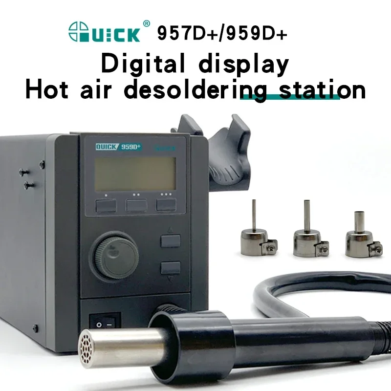 High Speed Digital Soldering Iron with Hot Air Gun 959D+, Eddy Current, Mobile Phone Chip Repair